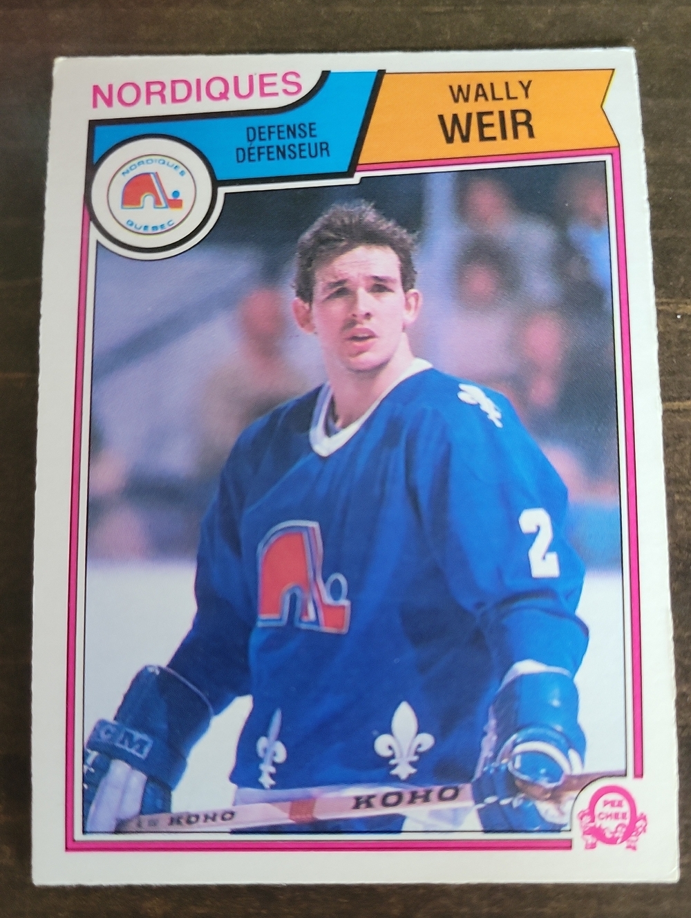 1983/84 OPC Wally Weir Nordiques Hockey Card - Blue Jersey